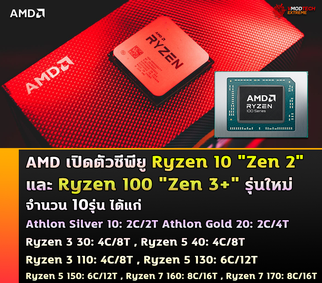 AMD ซุ่มเปิดตัวซีพียู Ryzen 10 สถาปัตย์ 