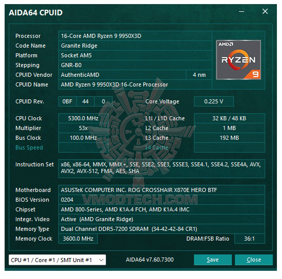 aida64 ASUS ROG CROSSHAIR X870E HERO BTF REVIEW