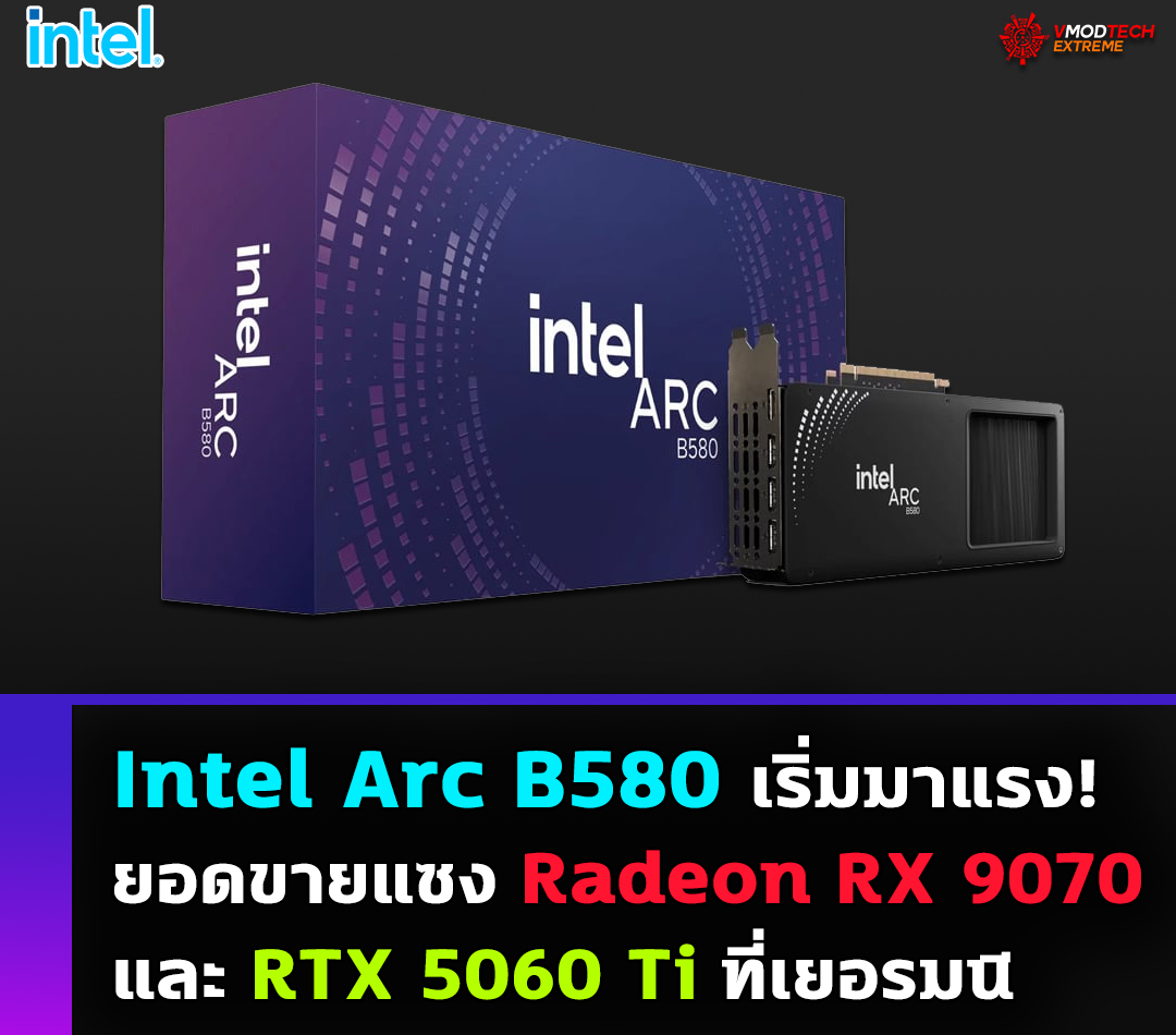 Intel Arc เริ่มมาแรง! ยอดขาย Arc B580 แซง Radeon RX 9070 และ RTX 5060 Ti ที่เยอรมนี