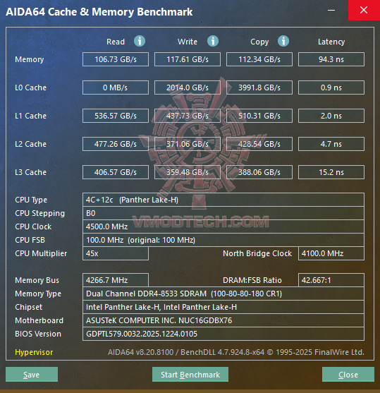 aida cpu ASUS NUC 16 Pro NUC16GDK Review