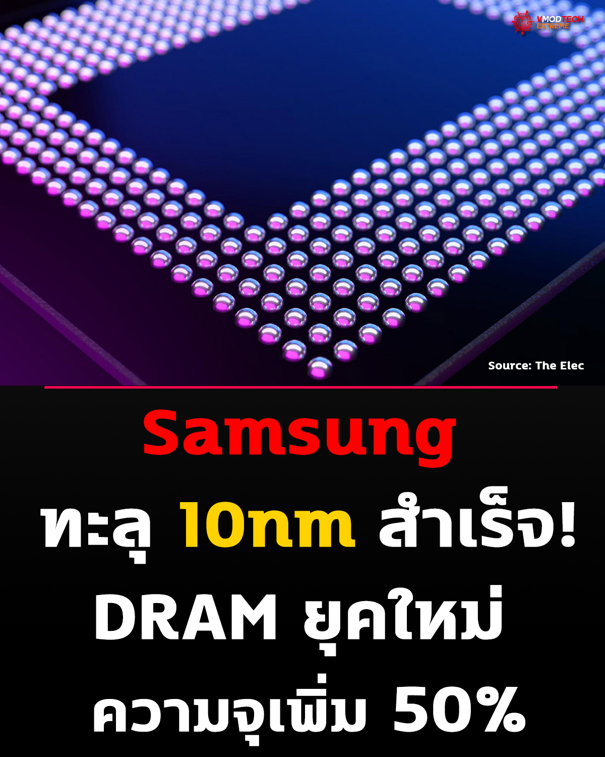 Samsung ทะลุข้อจำกัด DRAM ต่ำกว่า 10nm สำเร็จ