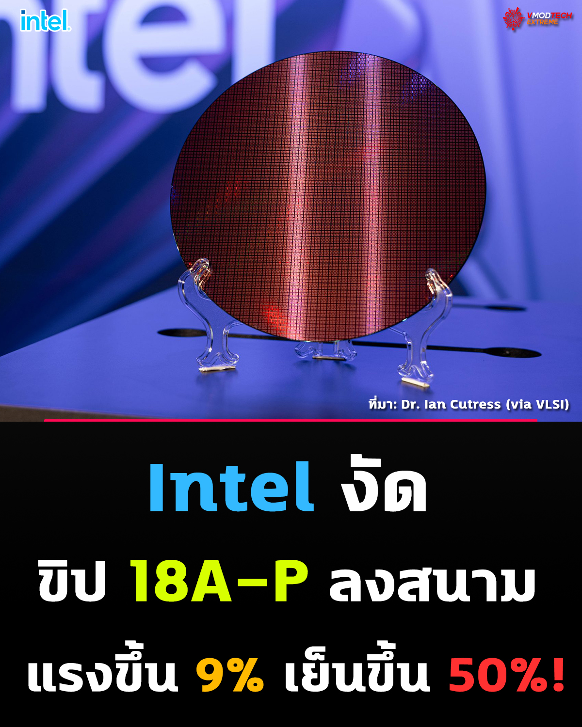 Intel เผยเทคโนโลยีผลิตชิปรุ่นใหม่ 18A-P อัปเกรดเหนือ 18A ชัดเจน แรงขึ้น ~9% หรือประหยัดพลังงานขึ้น ~18% ในระดับเดียวกัน