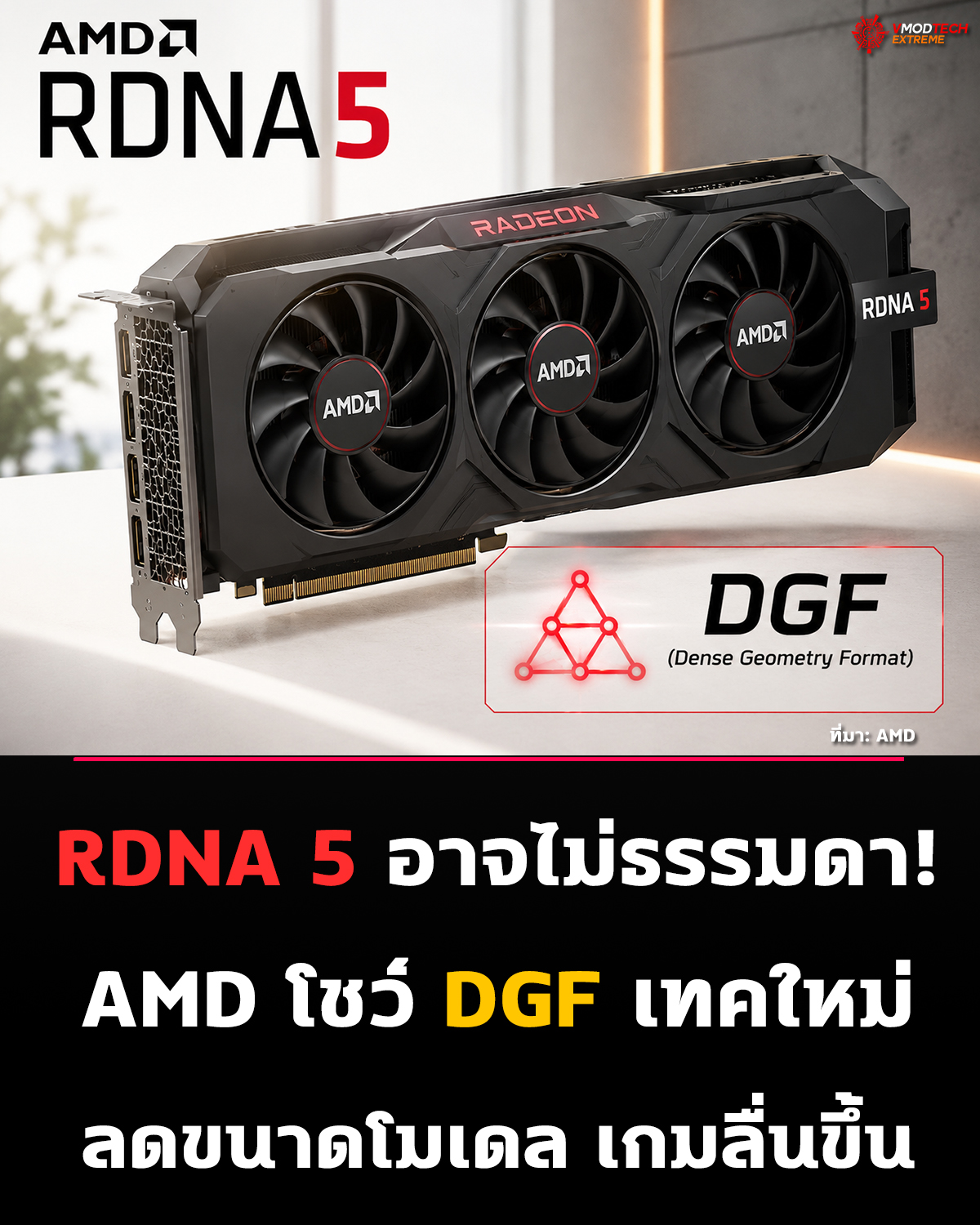 AMD เผยรายละเอียด DGF เทคโนโลยี Geometry Compression สำหรับ RDNA รุ่นถัดไป