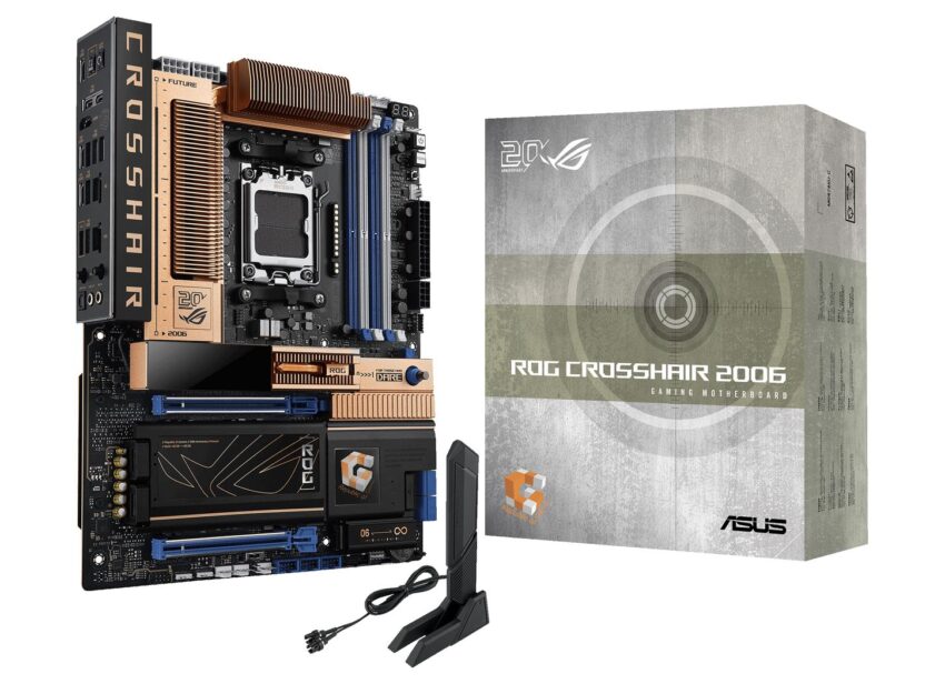 asus rog crosshair 2006 gaming motherboard 2 850x616 ASUS เปิดตัวเมนบอร์ด ROG Crosshair 2006 รุ่นพิเศษฉลองครบรอบ 20 ปี ROG