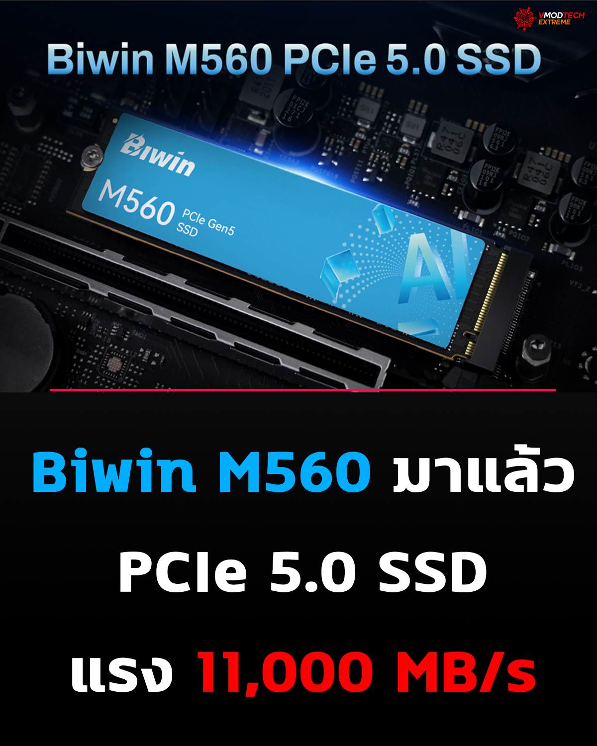 biwin m560 pcie 5 Biwin เปิดตัว SSD รุ่นใหม่ M560 PCIe 5.0 เน้นความสมดุลระหว่างความเร็ว ประสิทธิภาพ และการใช้งานจริง