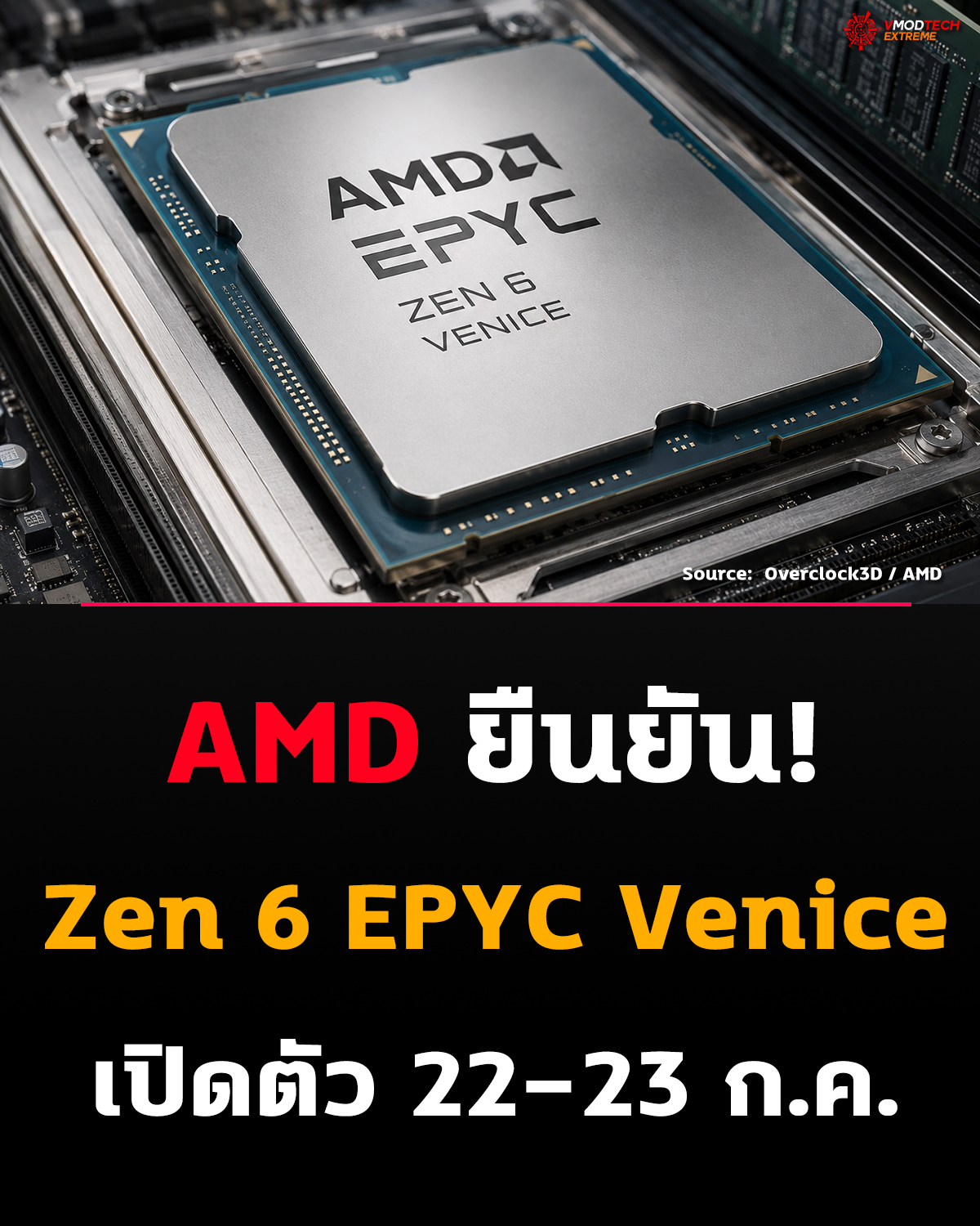 AMD EPYC Venice Zen 6 รุ่นใหม่ แรงขึ้นกว่า 70%