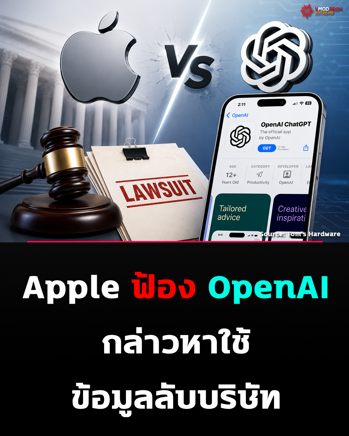 OpenAI ถูกฟ้อง Apple อ้างมีการใช้ ความลับทางการค้า