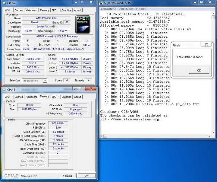pi456 AMD Phenom II X2 555BE @ X4 B55 Review