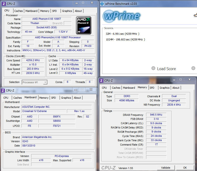 wprime Asus Crosshair IV Extreme  Review
