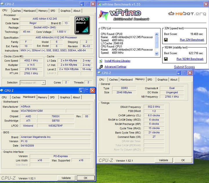 wprime Athlon II X2 245 @4G 
