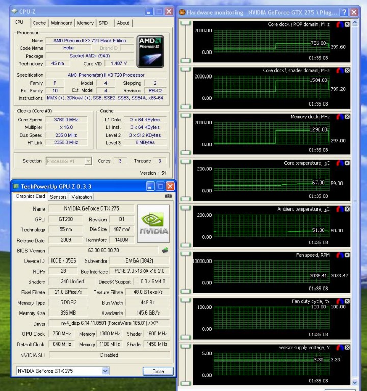 temp2 EVGA GTX275 Fast and Furious