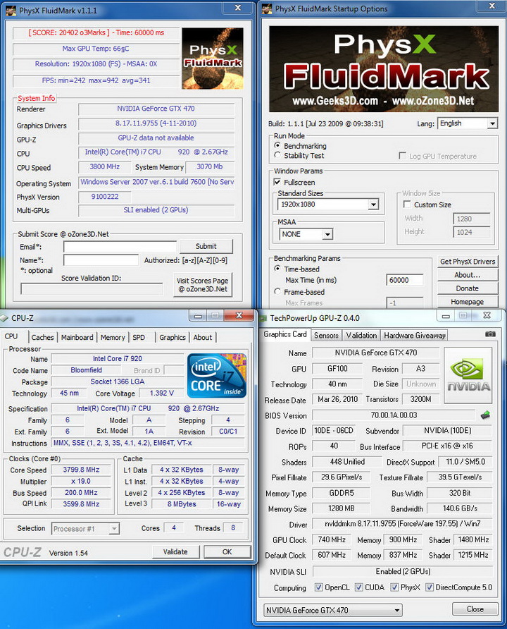 fluidmark GALAXY GTX 470 1280MB SLI Review
