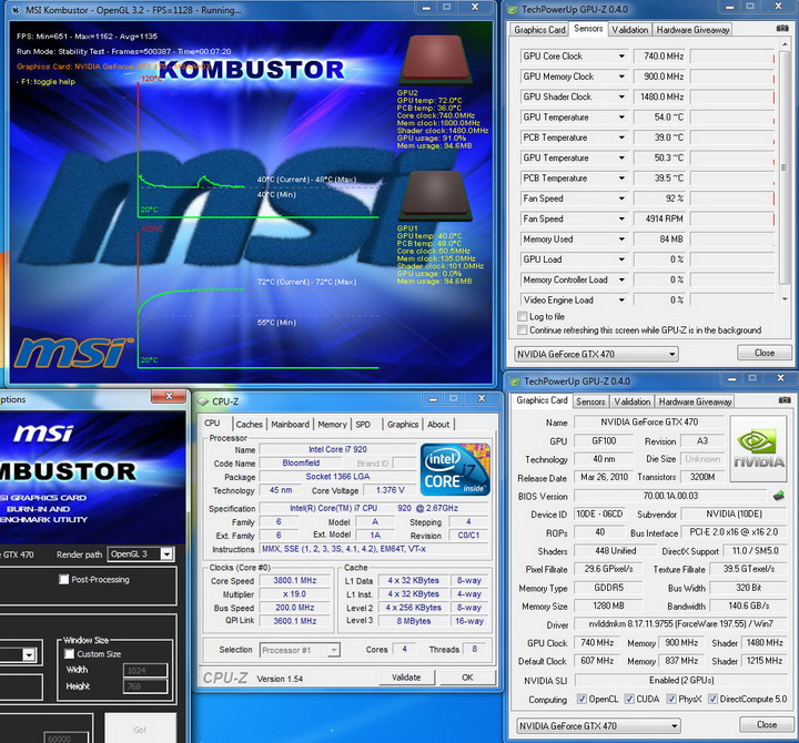 temp GALAXY GTX 470 1280MB SLI Review