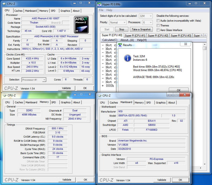 pi32m6c MSI 890FXA GD70 & AMD Phenom II X6 1090T