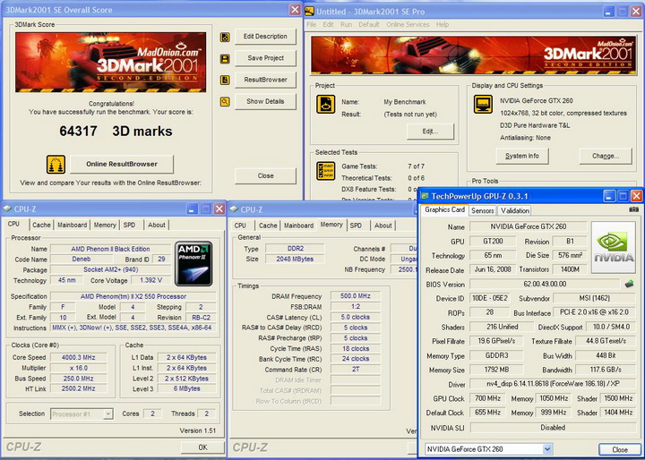 2001 MSI GTX260 Lightning Black Edition 