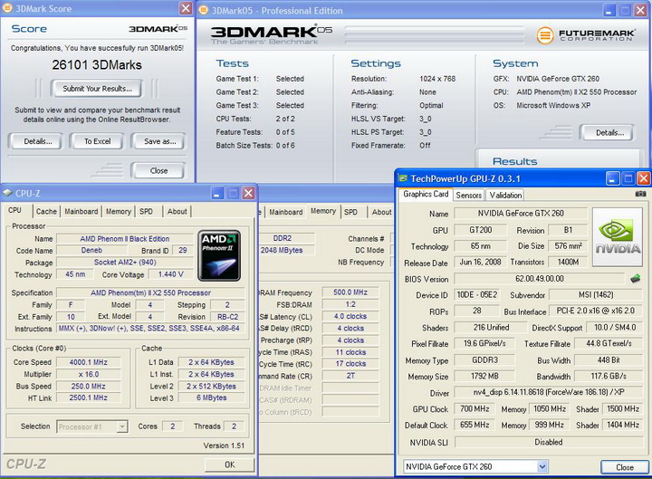 2005 MSI GTX260 Lightning Black Edition 