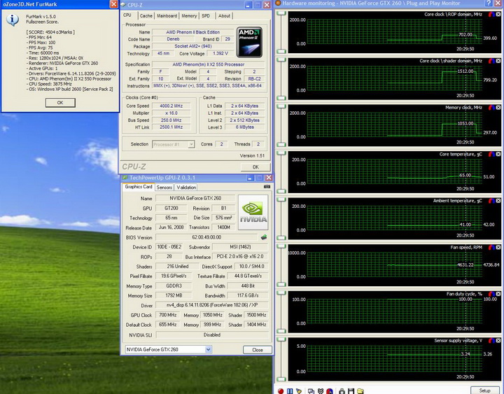 temp22 MSI GTX260 Lightning Black Edition 