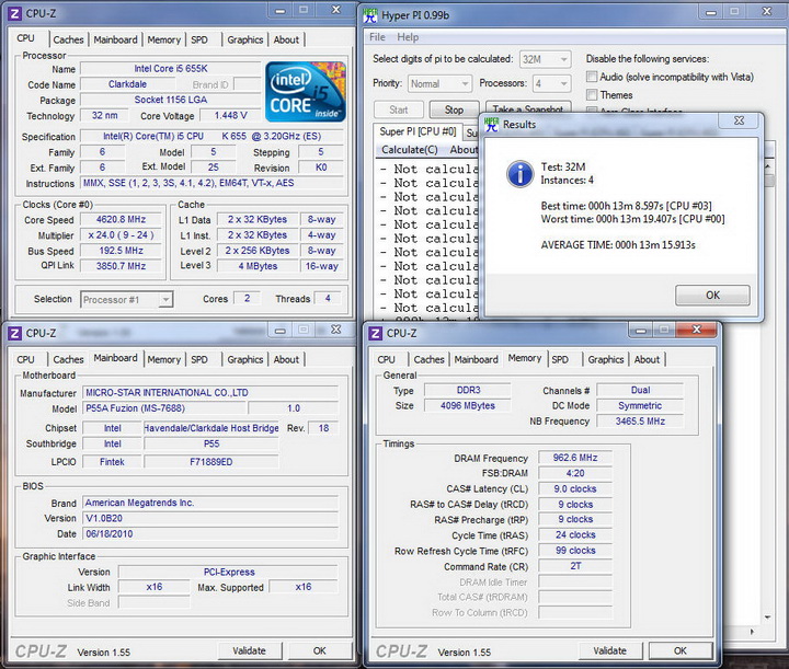 pi32m4c MSI P55A Fuzion Review