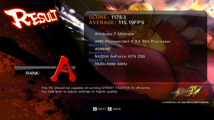 streetfighteriv benchmark Palit GTS250 1GB