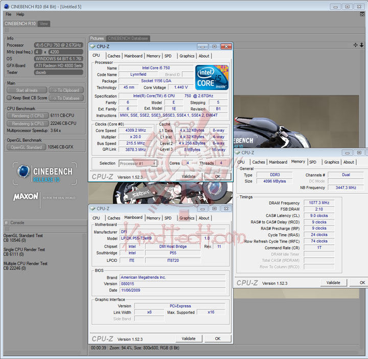 cinebench r10 DFI DK P55 T3eH9 Review
