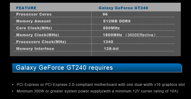 gt240 ddr5 1 GALAXY NVIDIA GT240 DDR5 512MB 