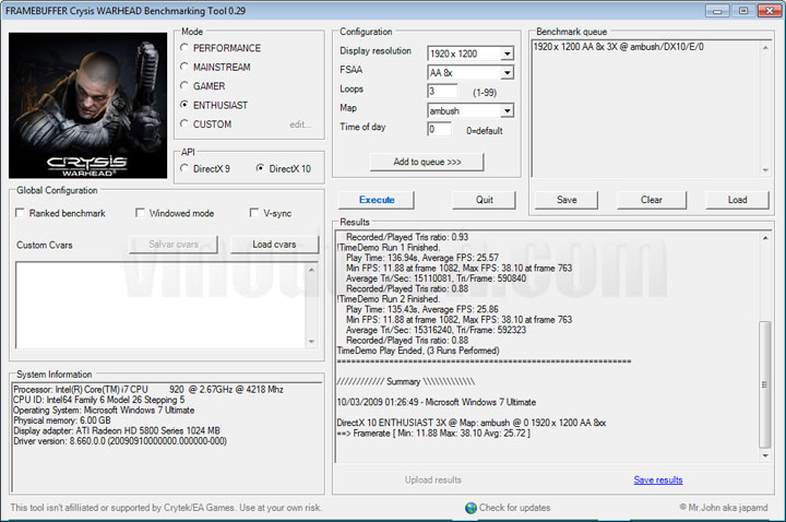 crysis 1 8xaa XFX ATI Radeon HD5870 DX11 Graphic Card Review (CrossfireX) 