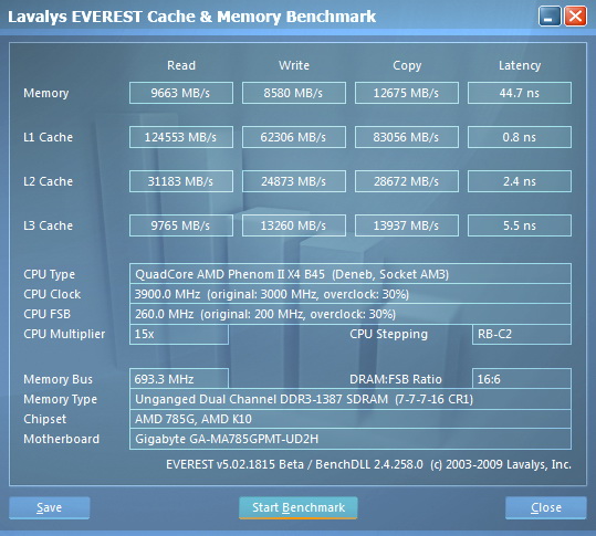 e19 AMD  Phenom II 545 @ 4 Cores !!!  