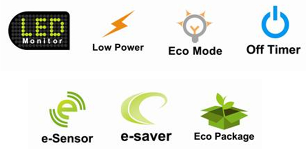 feature AOC “ECO7”  Environmentally friendly.