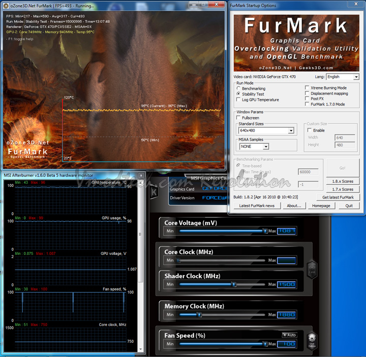 full Palit Geforce GTX470 1280MB DDR5 Overclock Test