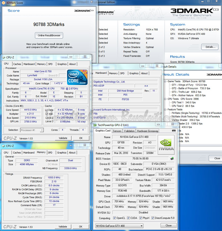 gtx 480 3d03 EVGA Geforce GTX480 Review