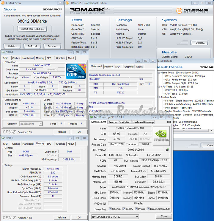 gtx 480 3d05 oc EVGA Geforce GTX480 Review