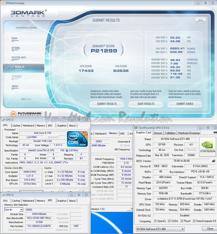 gtx 480 3d07 EVGA Geforce GTX480 Review