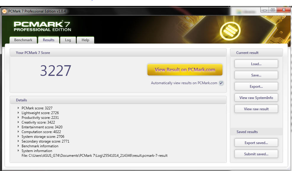 pcm7 Review : Asus G74sx from Asus ROG series