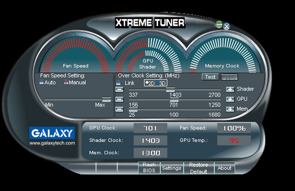 xttuner Review : Galaxy Geforce GTX260+