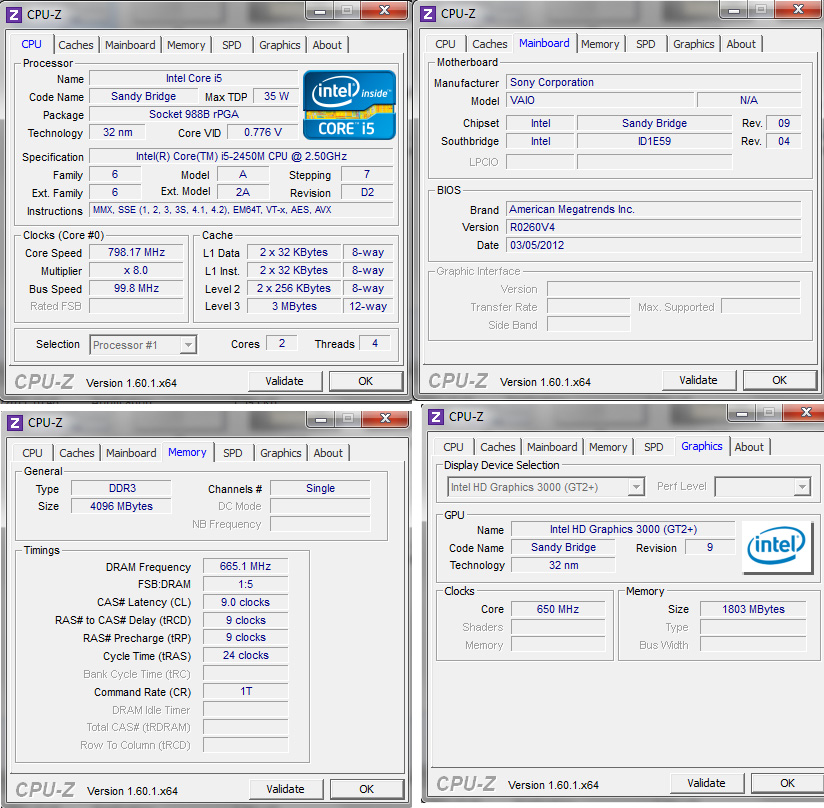 cpuz Review : Sony VAIO E 14P (SVE14A15)