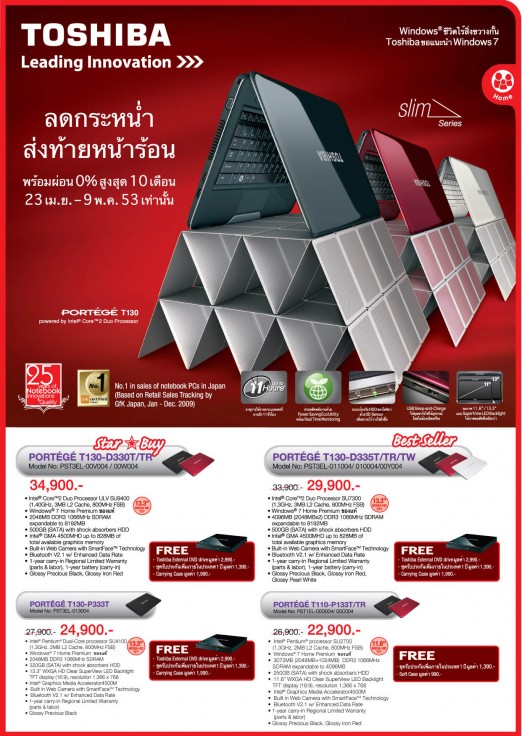 p1 promotion t series l510 m900a4 3 522x736 custom โปรโมชั่นโตชิบา ลดกระหน่ำ ส่งท้ายหน้าร้อน
