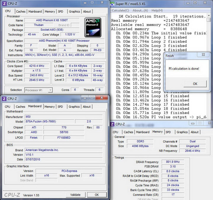 pi1m24 MSI 870A Fuzion  Review  Cool......