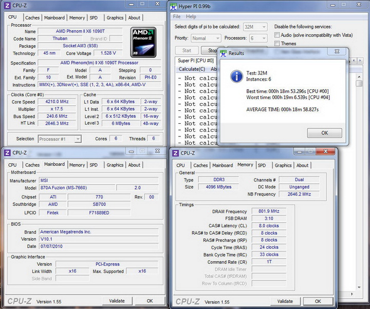 pi32m6c MSI 870A Fuzion  Review  Cool......