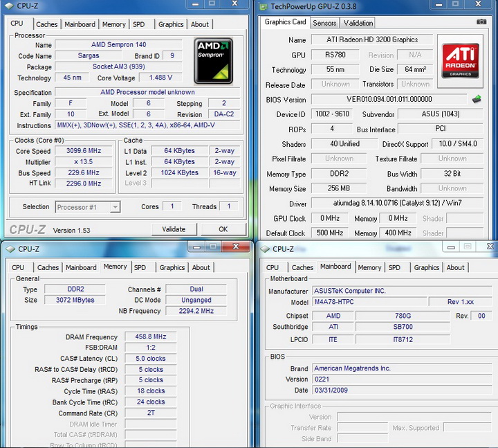 main ASUS M4A78 HTPC/RC Review