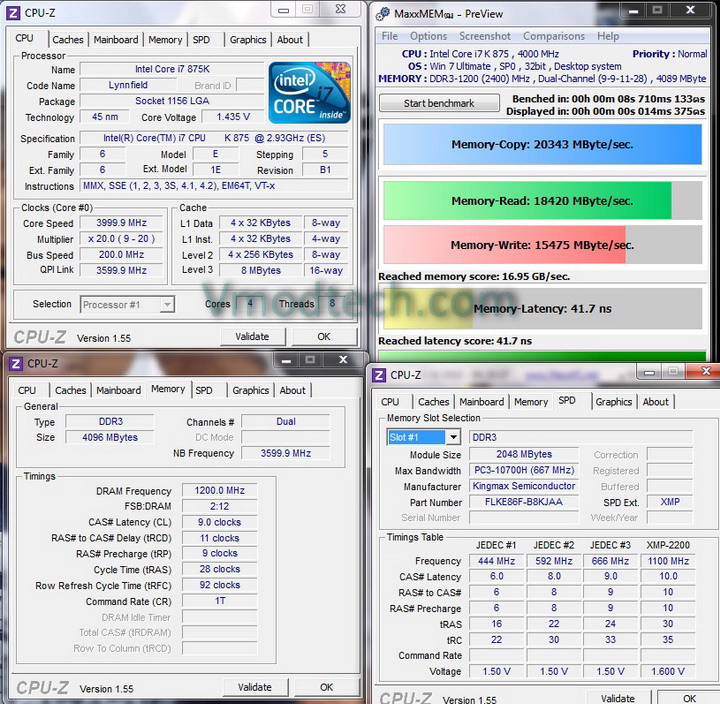 maxmem KINGMAX HERCULES DDR3 EP2 @ 2,400 MHz