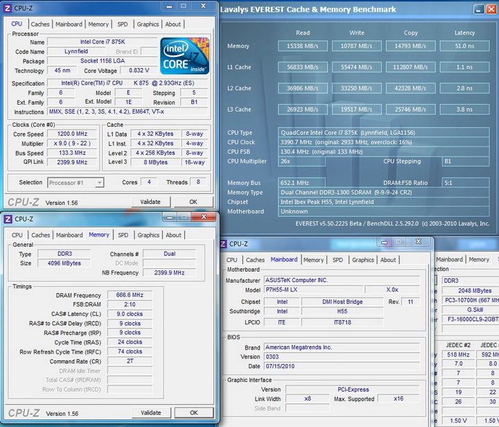 everest cache bench1 ASUS P7H55 M LX