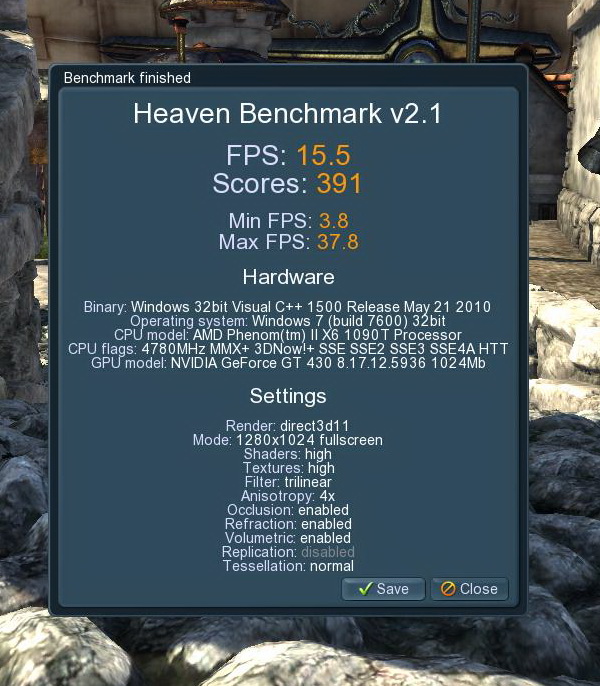 unigine 2009 10 26 18 03 36 44 Gigabyte GT 430 Review