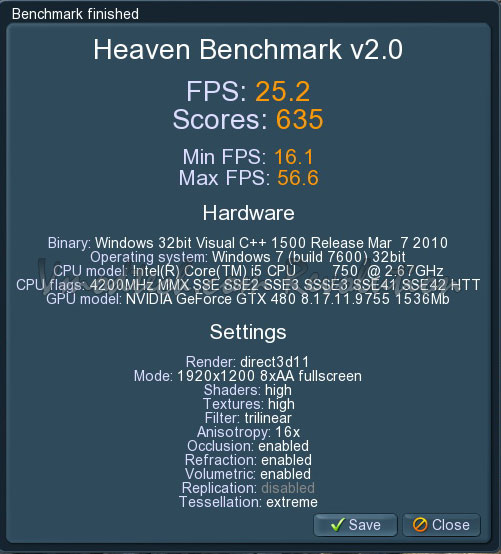 unigine def EVGA Geforce GTX480 Review