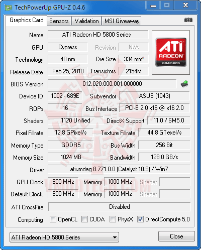 gz df ASUS EAH5830 DirectCU HD 5830 1GB GDDR5 Review