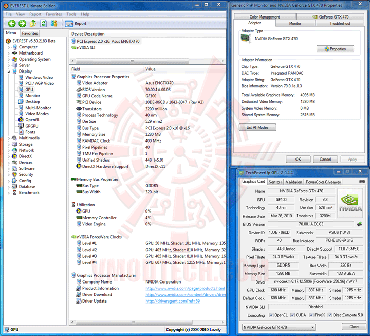 470-info 470 info ASUS ENGTX470 GeForce GTX 470 1280MB DDR5 Review