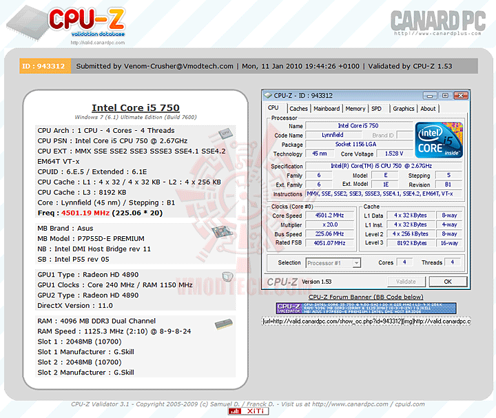 validate validate ASUS P7P55D E Premium : Review