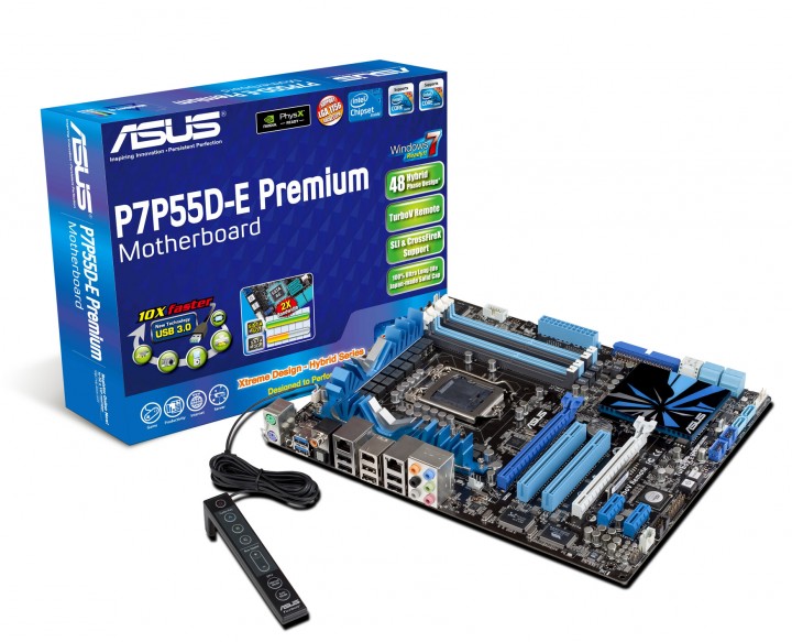 asus p7p55d e premium motherboard boxshot 720x583 อัสซุส มาเธอร์บอร์ดรุ่น P7P55D E Series รายแรกที่รองรับการใช้งาน USB 3.0 และ SATA 6 Gb/s 