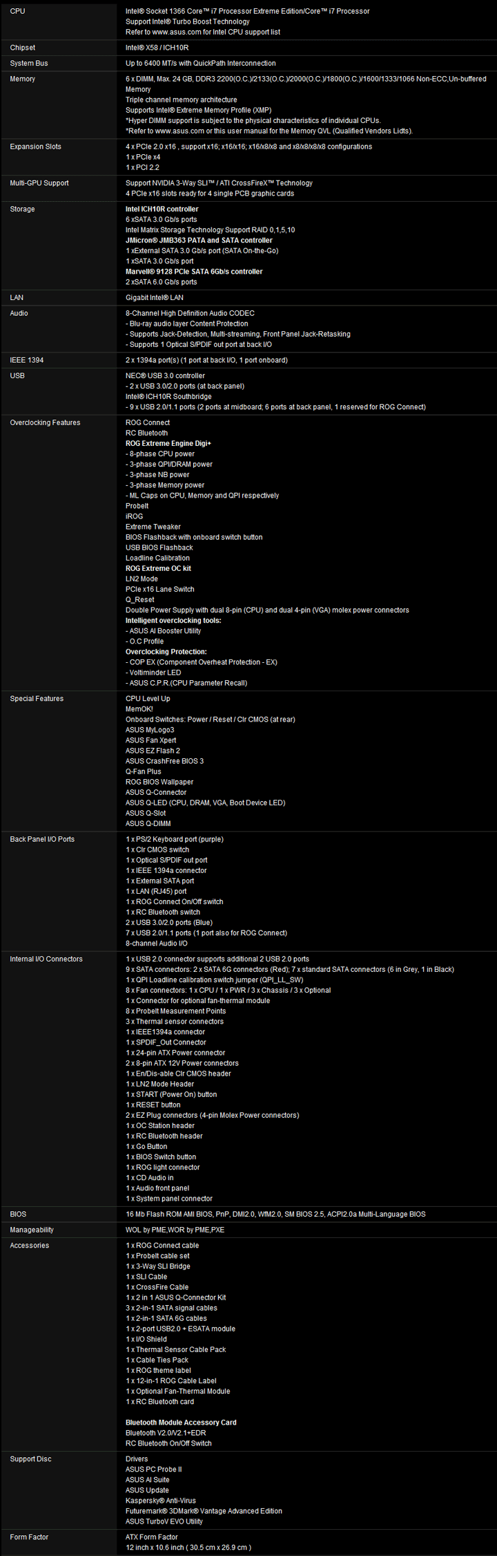 spec2 spec2 ASUS RAMPAGE III EXTREME Motherboard Review