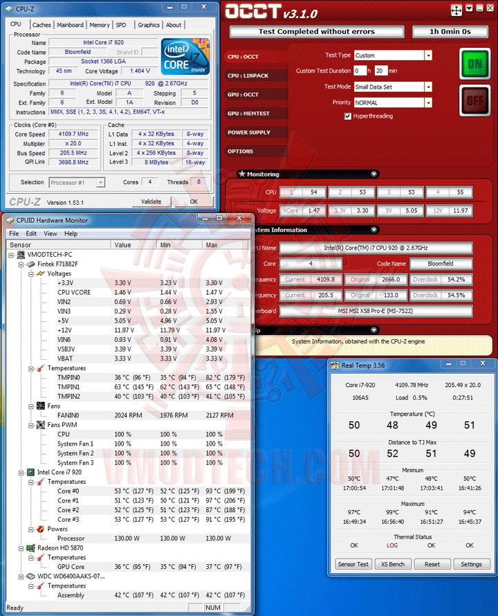 occt cmfan Cooler Master EXCALIBUR 120mm. Fan Review
