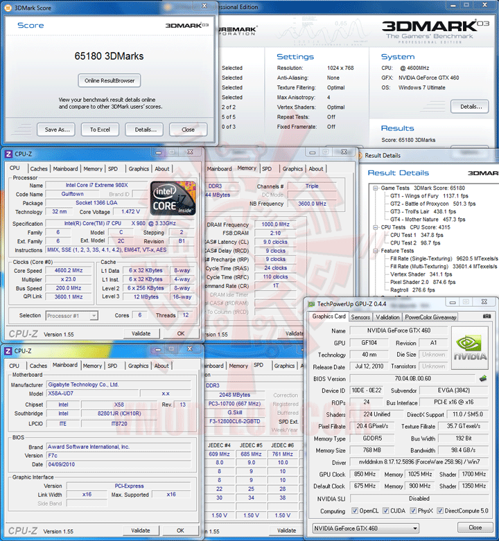 03 oc EVGA GeForce GTX 460 768MB GDDR5 Review
